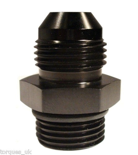 AN -4 (AN4 AN 04) to ORB-4 (7/16" UNF) Adapter With O-Ring Black