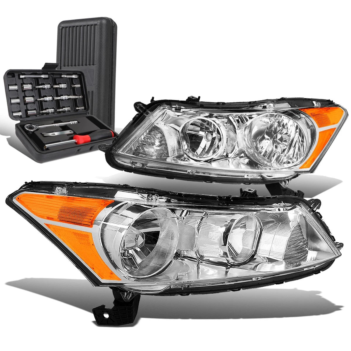 For 2008-2012 Honda Accord Sedan Pair Chrome/amber | Built Supply Co
