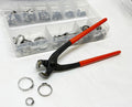 115Pcs Stainless Steel Single Ear Crimp Hose Clamp 6-28.6mm w/Pincer Crimper