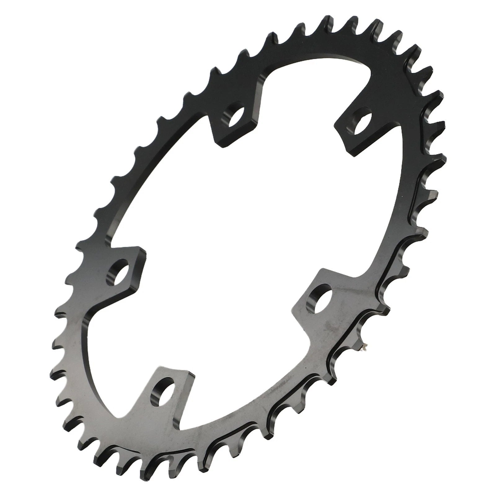 Sleek Black Aluminum Alloy Chainring For Efficient Road Cycling
