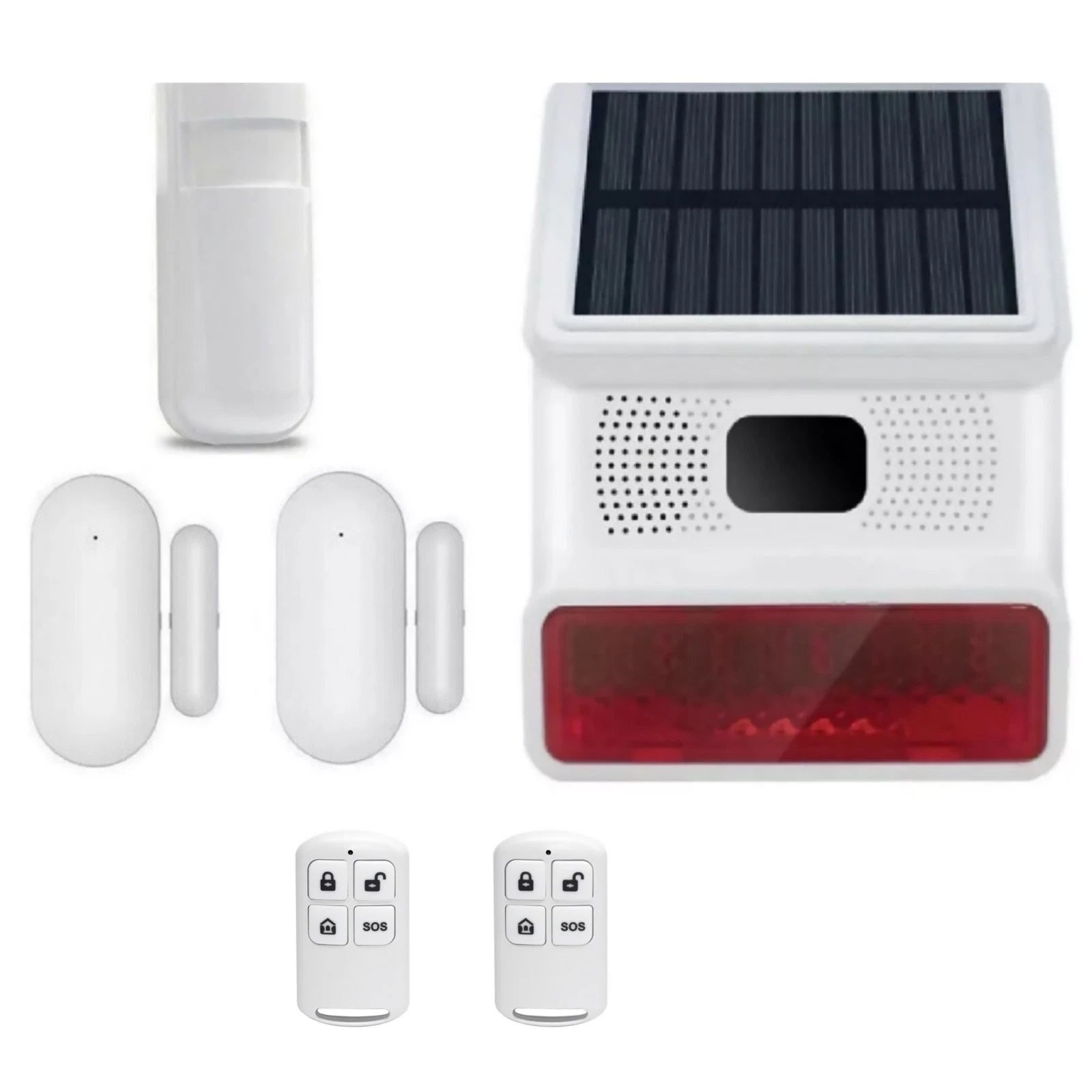 1 Set Solar Wireless Home Security Diy Burglar Alarm System, House