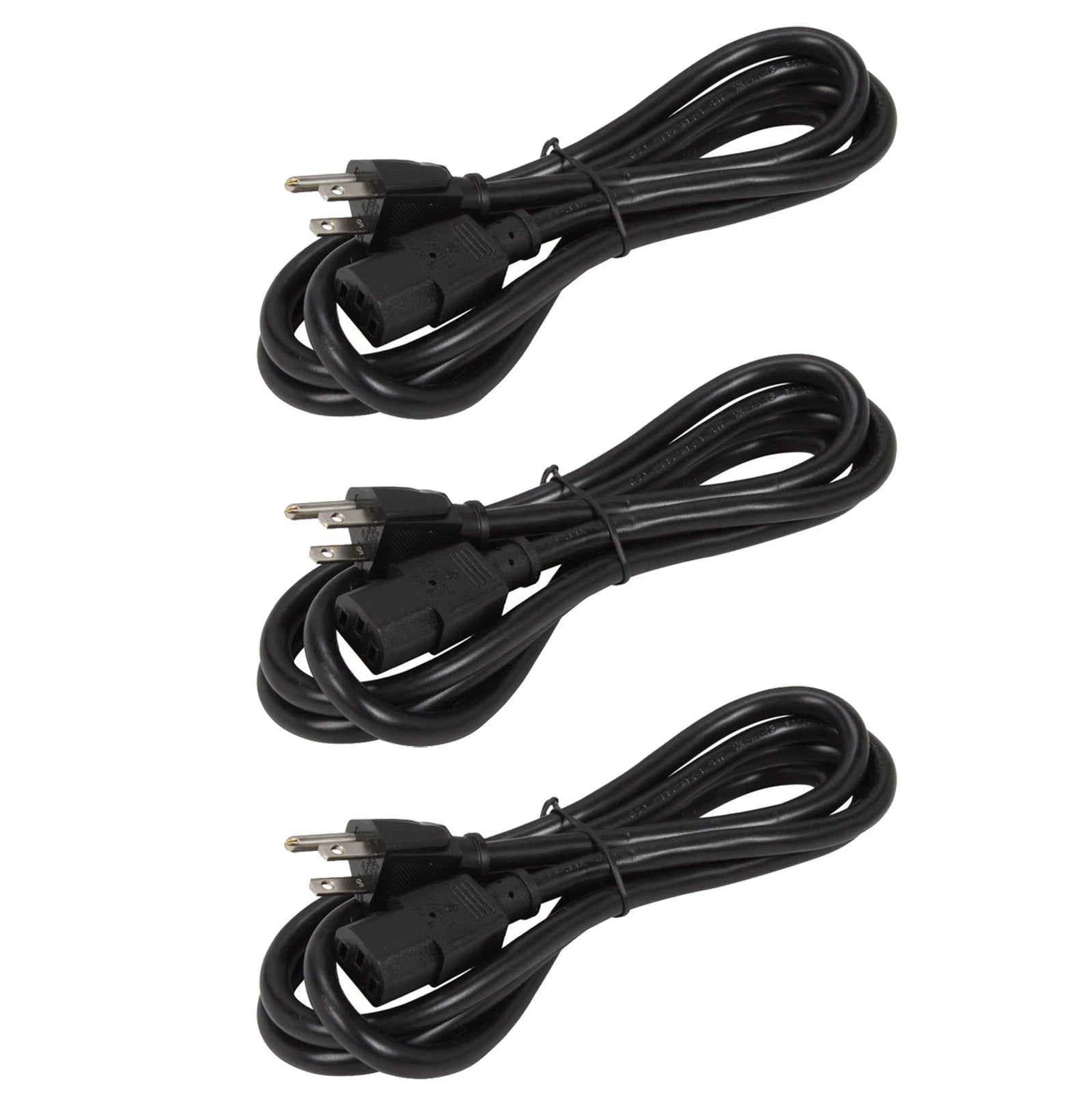3 Pack 6 Ft Computer Ac Power Cable 16 Awg Foot Cord Psu Supply 3