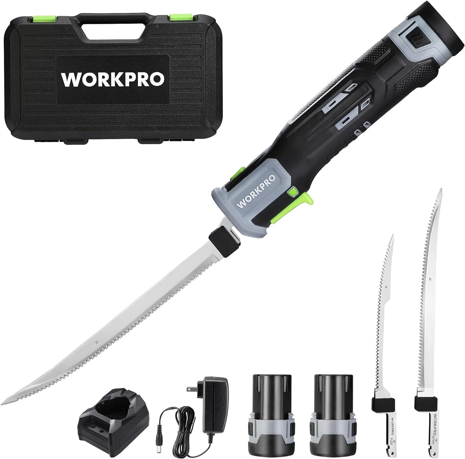 Workpro 12V Cordless Electric Fillet Knife With 8'' And 10''