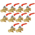 10 Pack 1/2" Push Fit Ball Valve with Drain and Drop Ea
