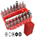 33pc Security Tamper Proof Torq Torx Hex Bit Set Includes 2-1/2" Magnetic Holder