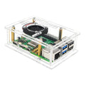 Acrylic Protective Case With Heat Sink Cooling Fan For Raspberry Pi 5