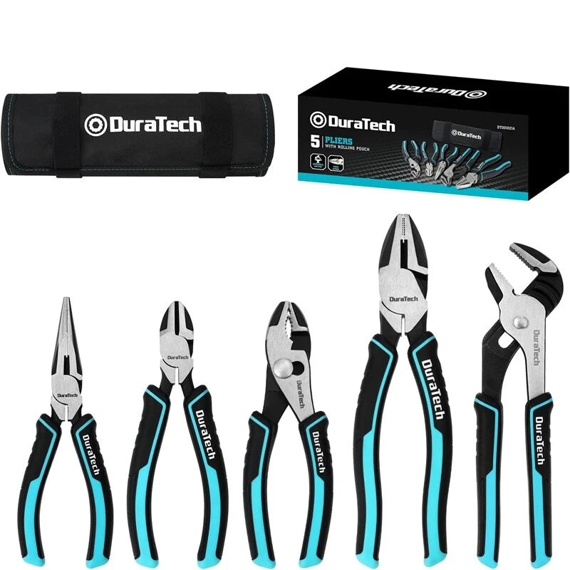 Duratech Pliers Set W/storage Bag Carbon Steel 6" Diagonal Cutting