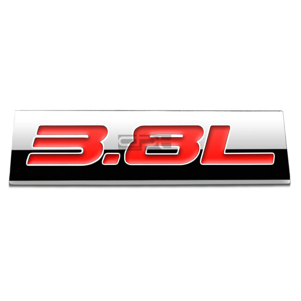Bumper Sticker Metal Emblem Decal Trim Badge Polished Chrome Red 3.8l
