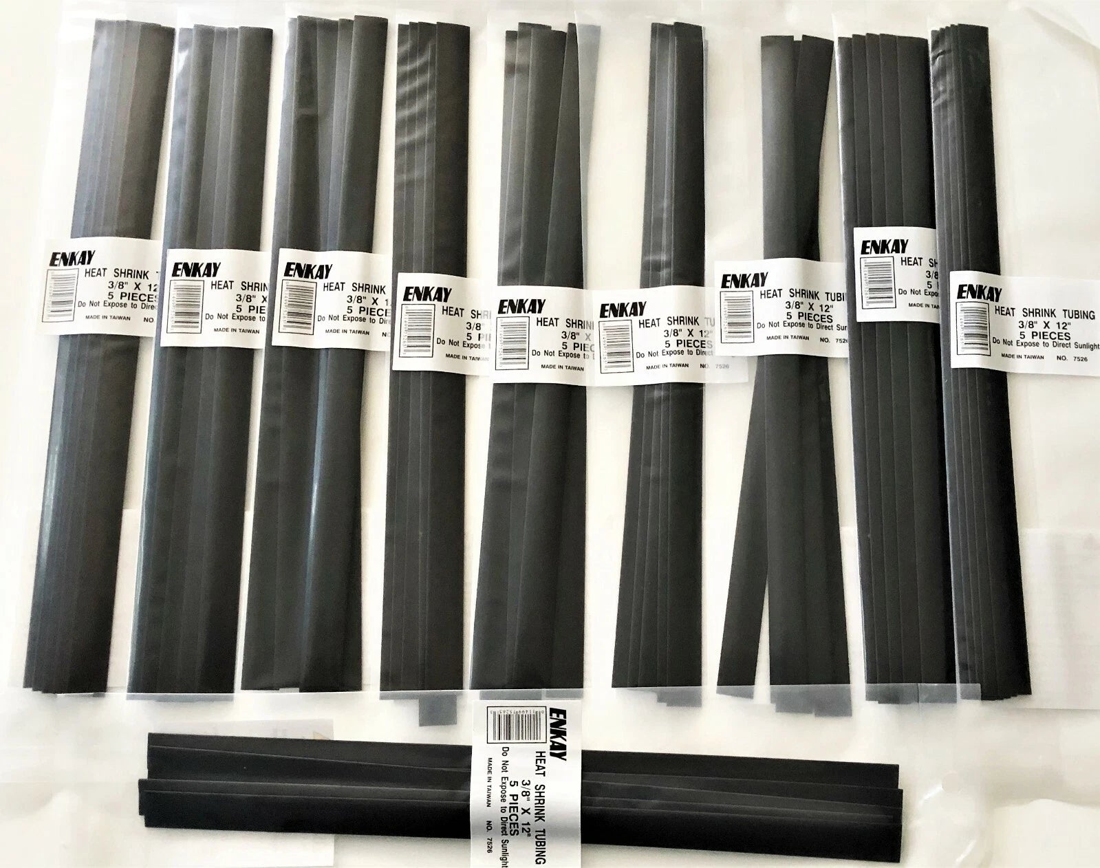 50 Feet 3/8" Enkay Heatshrink Tubing Heat Shrink Wire Wrap Tube 7526