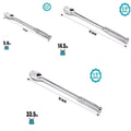 Extra Long Handle 1/4"/3/8"/1/2" Drive Ratchet Wrench 90Tooth