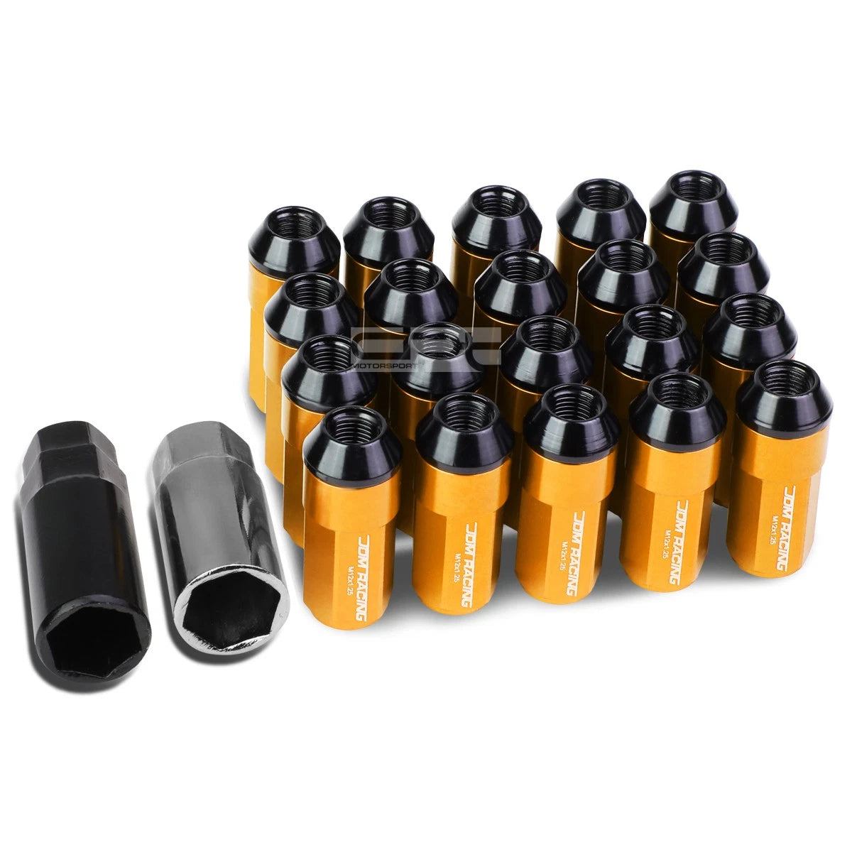 M12x1.25 53mm Tall 23mm Od Orange Aluminum Jdm Lug | Built Supply Co