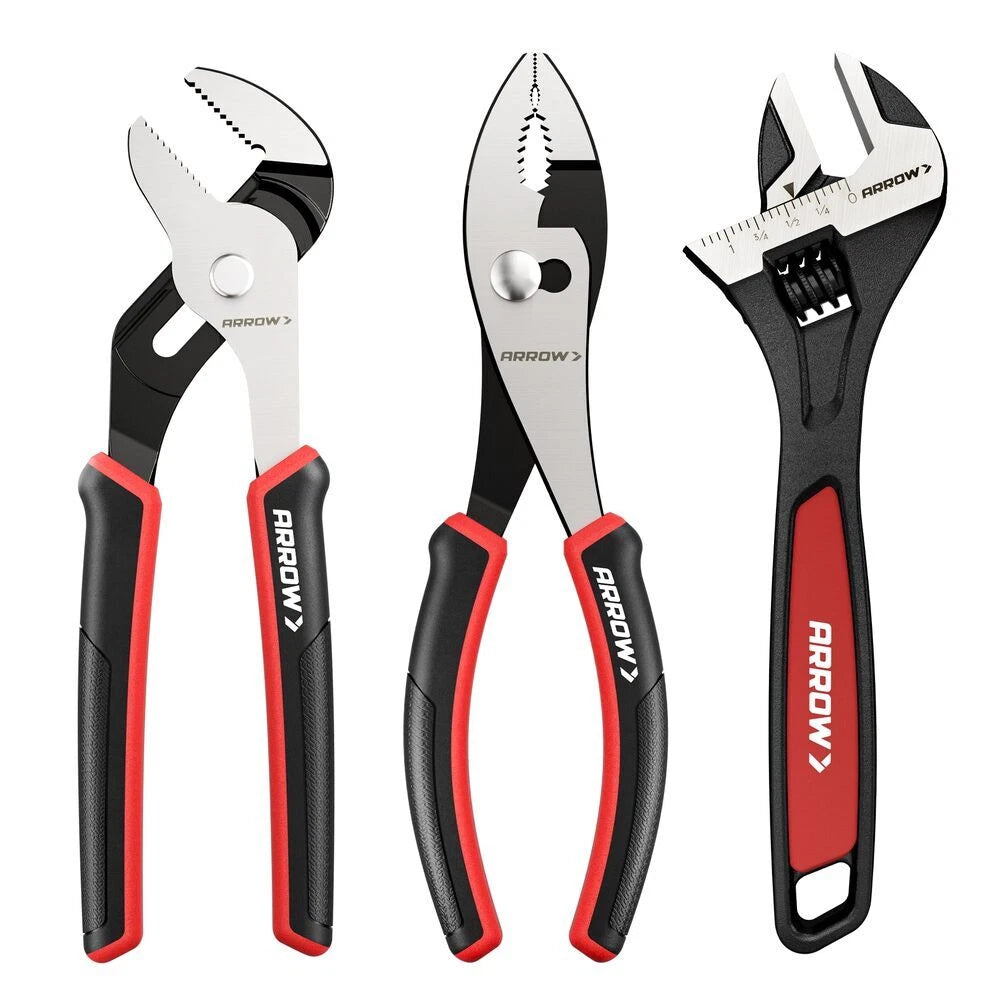 Arrow Plier Wrench Set 8" Adjustable Wrench & Slip Joint Groove Joint