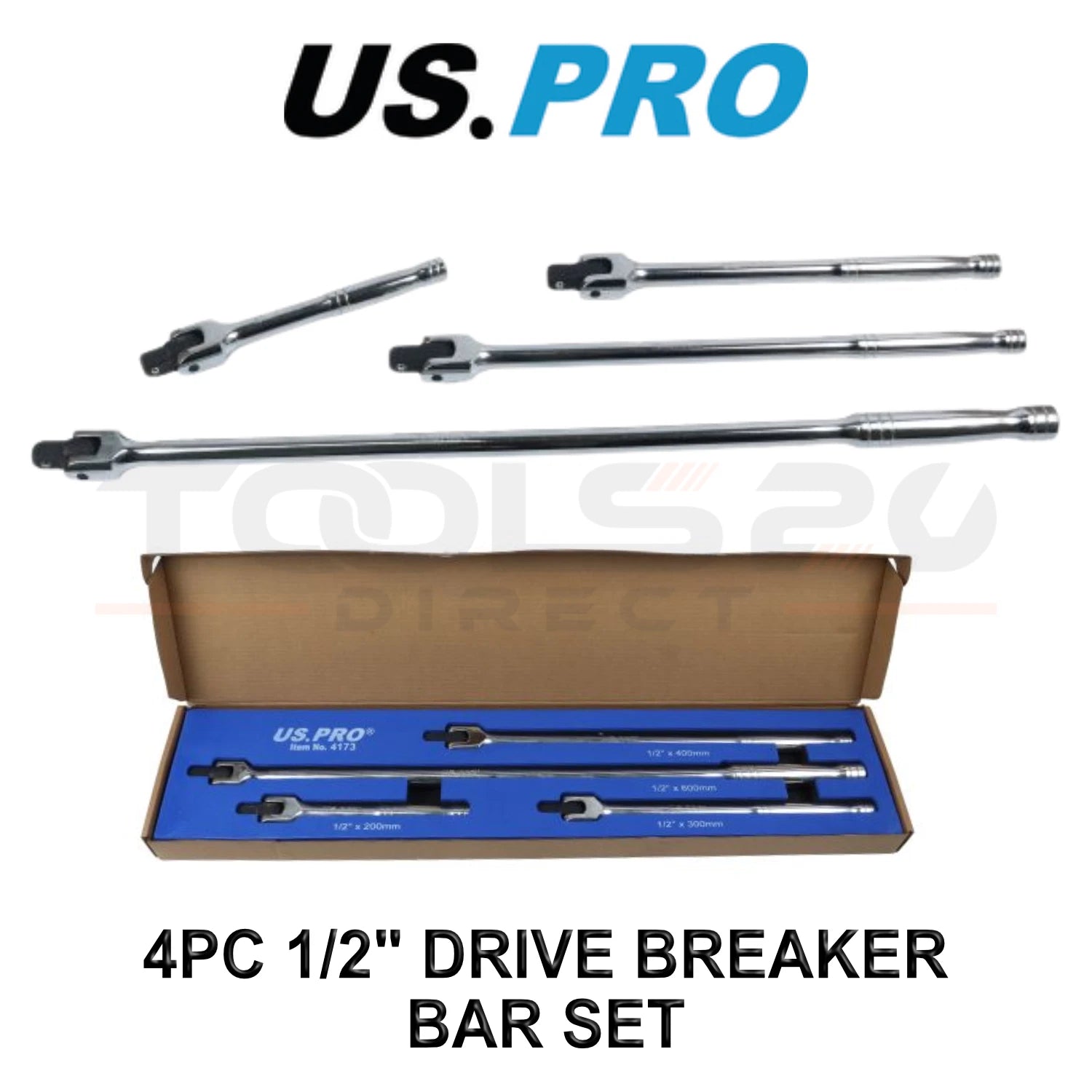 Us Pro Tools 1/2" Drive Breaker Bar Set 8-24" Eva Tray 4173