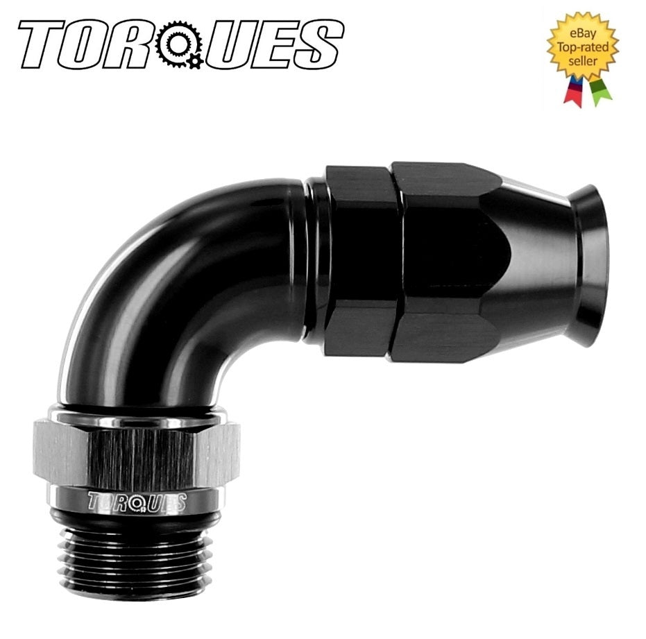 An-8 (8an Jic-8) to Orb-8 3/4" Unf 90 Degree Ultraflow Ptfe Hose