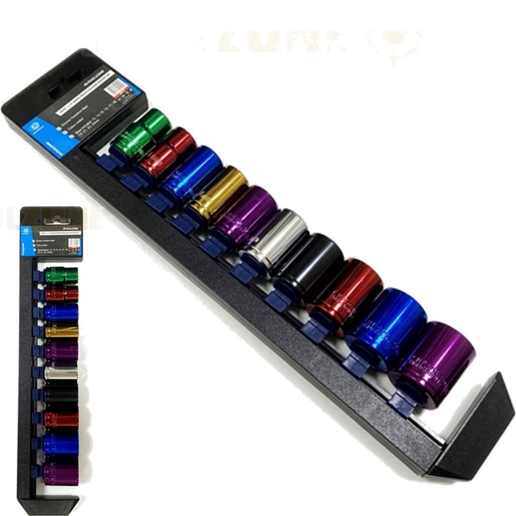 Toolzone 10pc Multi Coloured Metric Shallow Socket Set by Toolzone