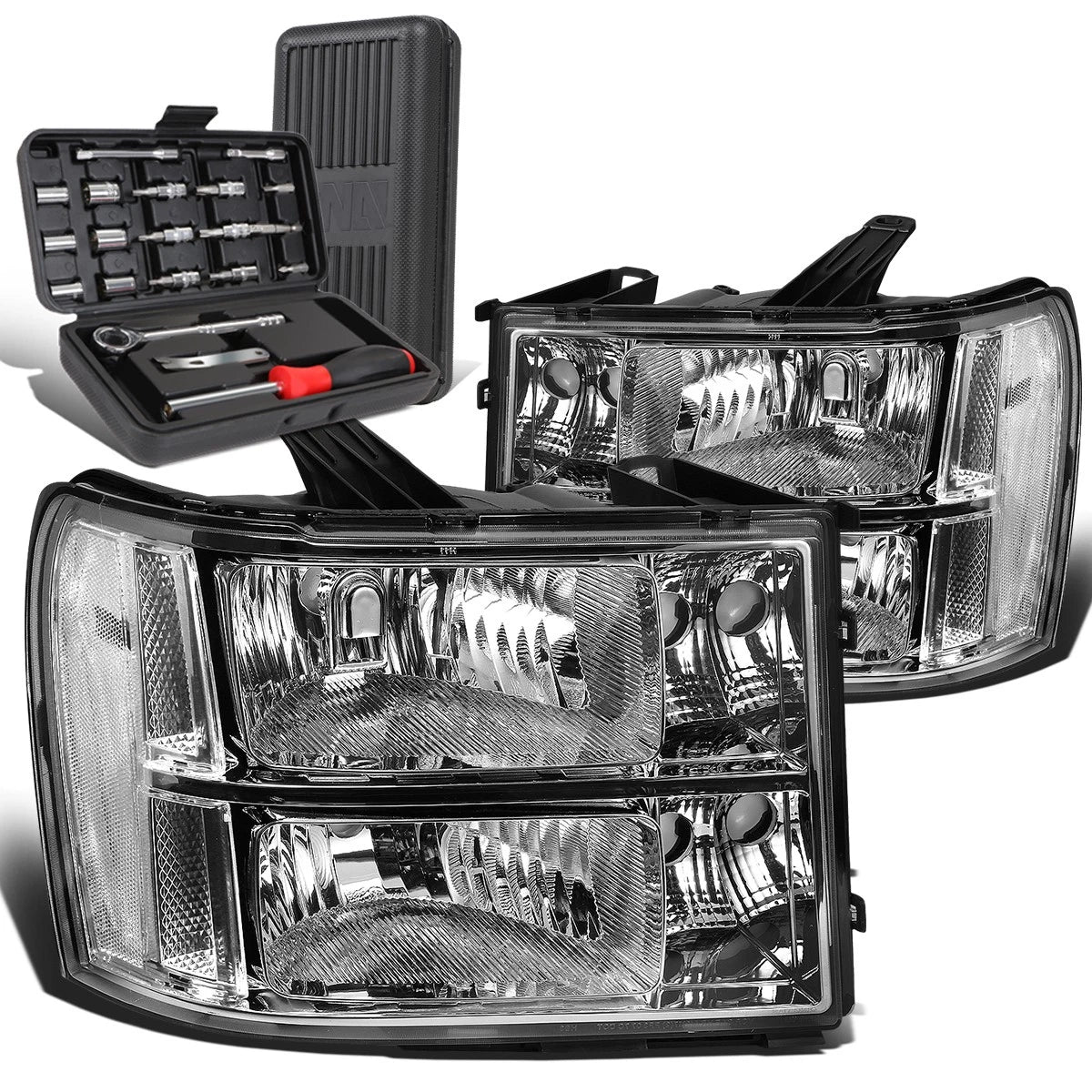 For 2007-2013 Gmc Sierra 1500 Pair Chrome/clear | Built Supply Co