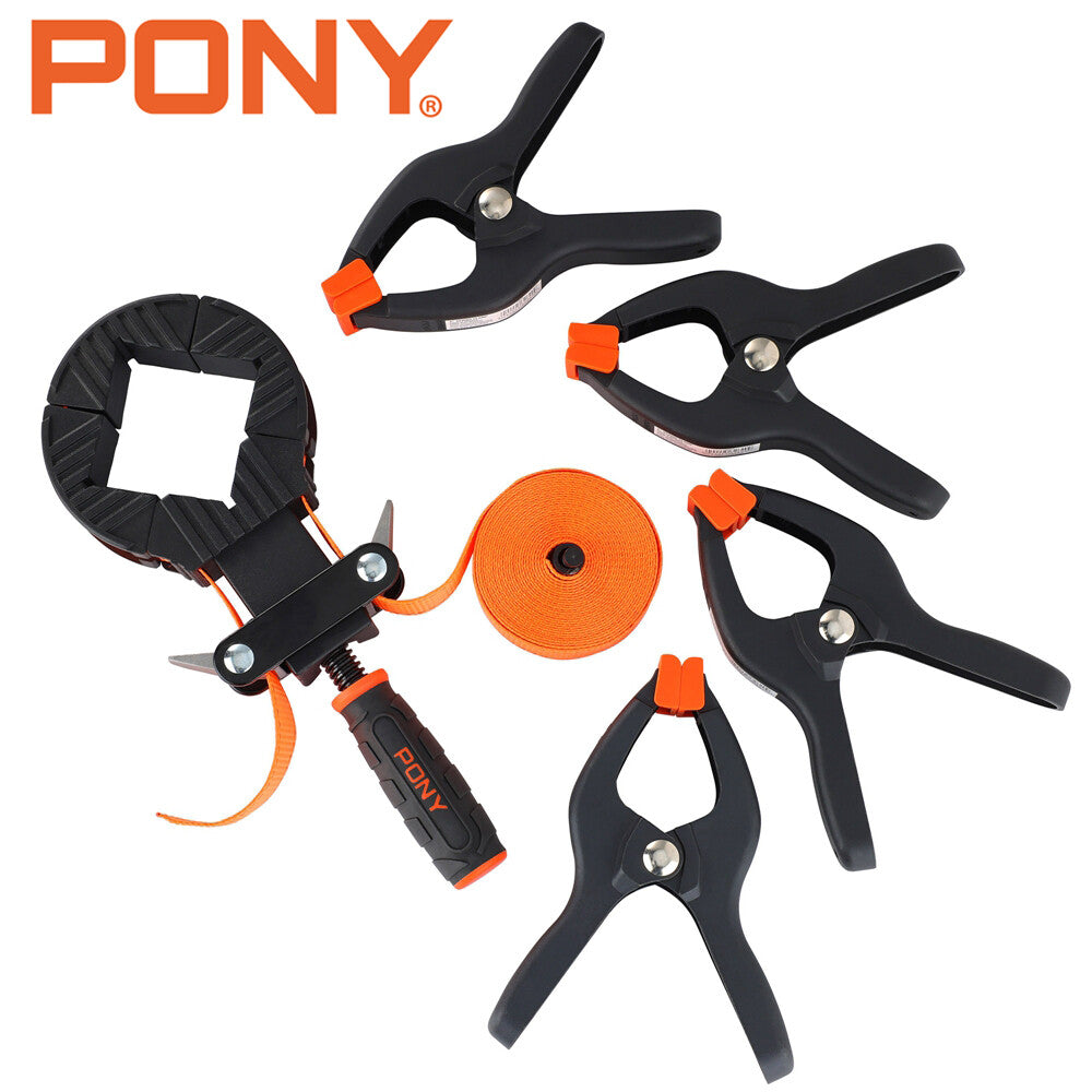 PONY 5-in-1 Band Clamp 4PC 6-2/7" Spring Clamp Frame Clamping Strap