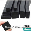 Black Silicone Sponge Strip Closed Cell