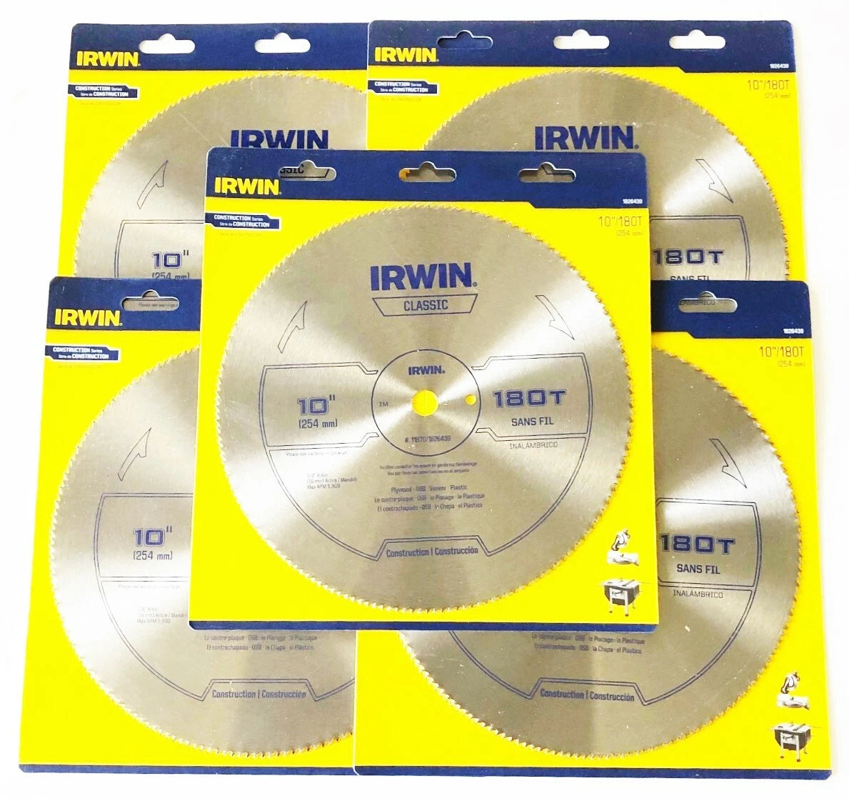 5 Irwin 10" Circular Table Compound Miter Saw Blades 180t 180 Tooth