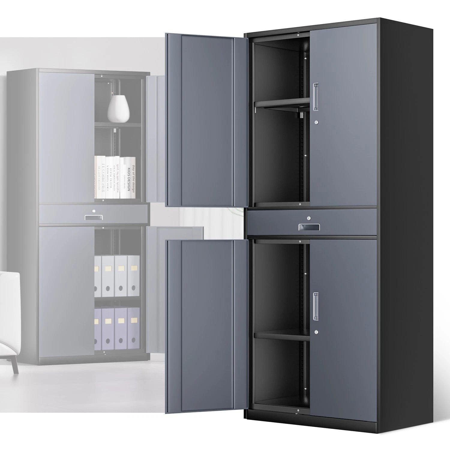 15.71"d X 31.5"w X 70.87"h Metal Cabinets W/1 | Built Supply Co