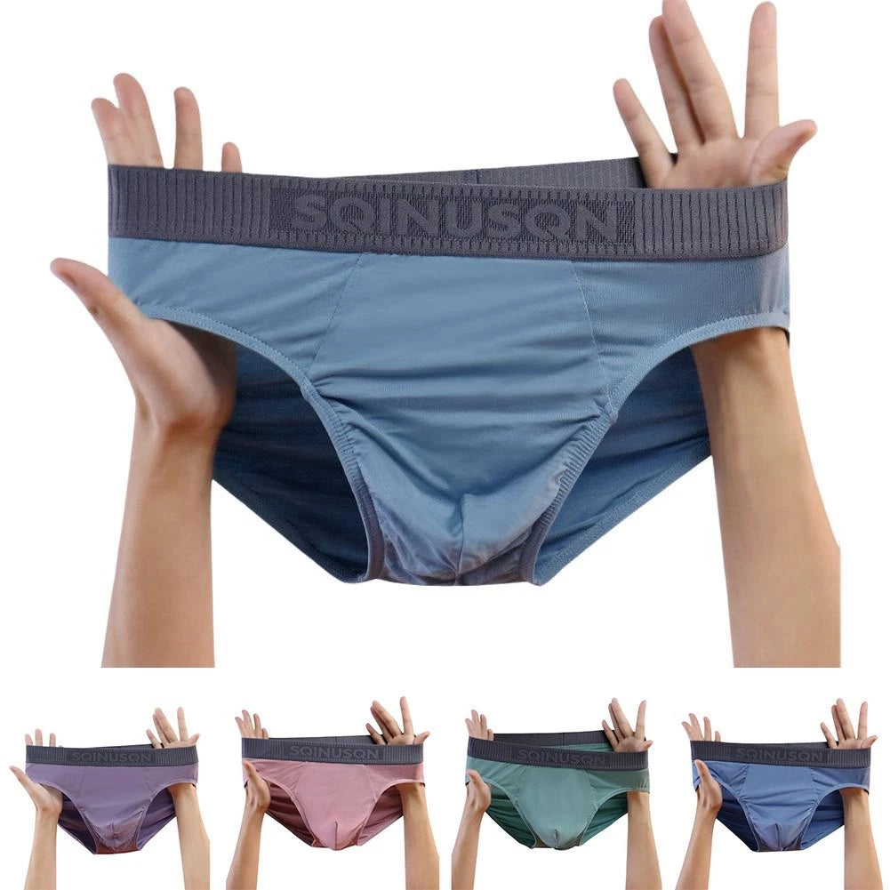 Men Underpants Breathable Soft Material Thin Briefs Comfortable Pouch
