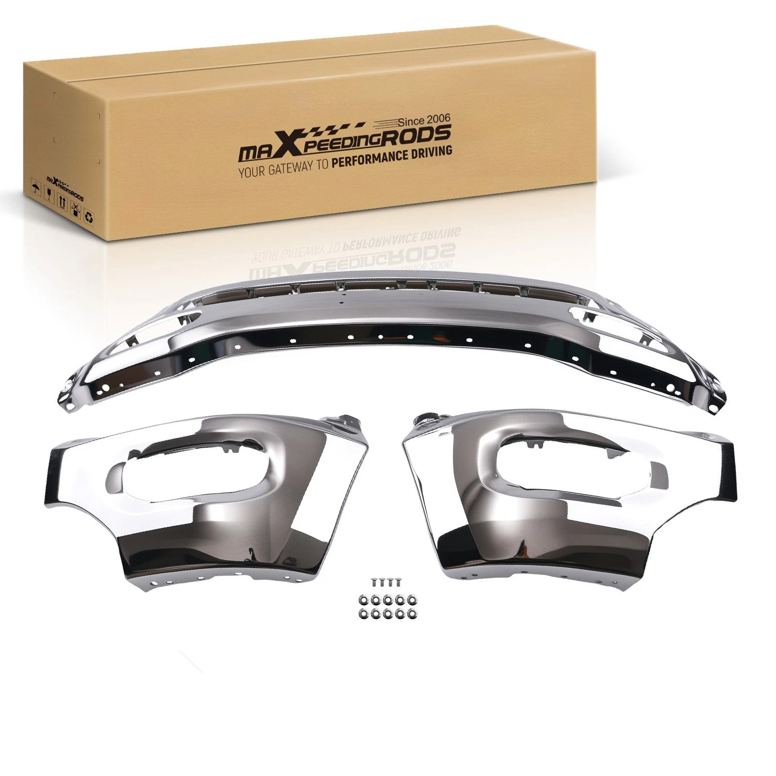 Chrome Front Bumper Face Bar fit for RAM 1500 2019-2024 5ZB88SZ0AA Steel SPLIT