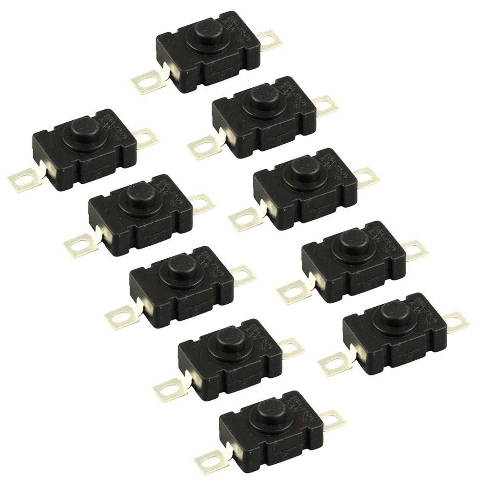 10pcs Flashlight Switch KAN-28 1.5A 250V 18x12mm Push Button with Self LockOpens