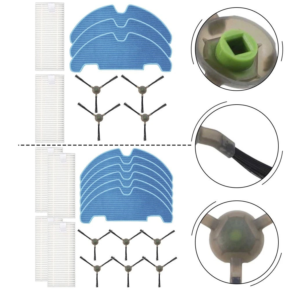 Complete Side Brush Filter Mop Cloth Kit For Lefant M310 Robot Vacuum