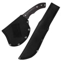 Survival Hunting Axe Fixed Blade Knife Combo Wood Handle Full Tang
