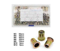 180pc M3-M12 Zinc Steel Rivet Nut Flat Head Thread Rivet Rivnut Insert Cap