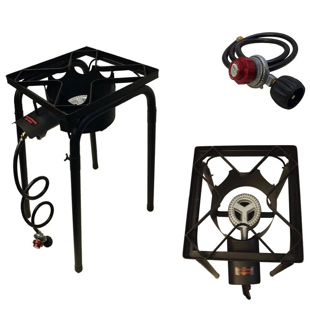 Heavy Duty High Pressure Single Burner Stove Tall Stand Outdoor