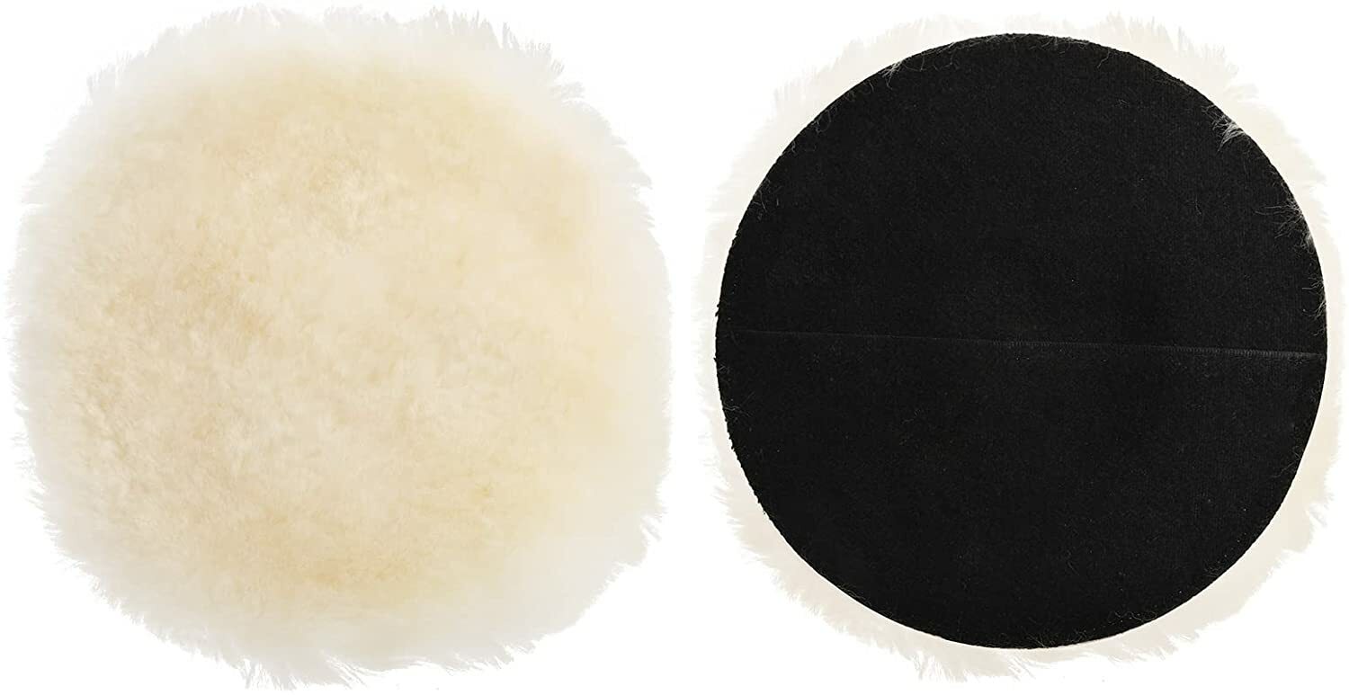 2x Polishing Pads 5 in Pure Wool Car Buffer Polisher Drill Waxing