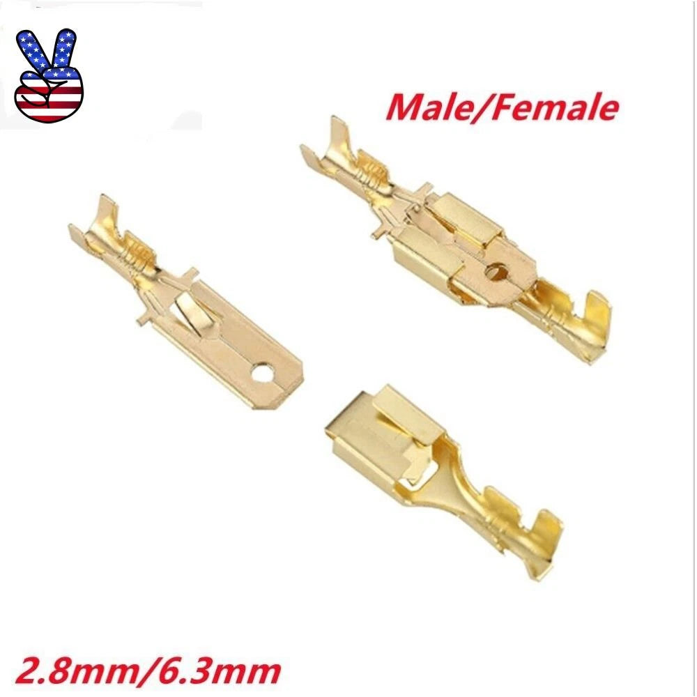 Copper Non-insulated 2.8/6.3mm Connector Quick Splice Spade Terminals
