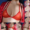 Lightweight Womens Halter Sheer Mesh Bra Underwire Non Padded