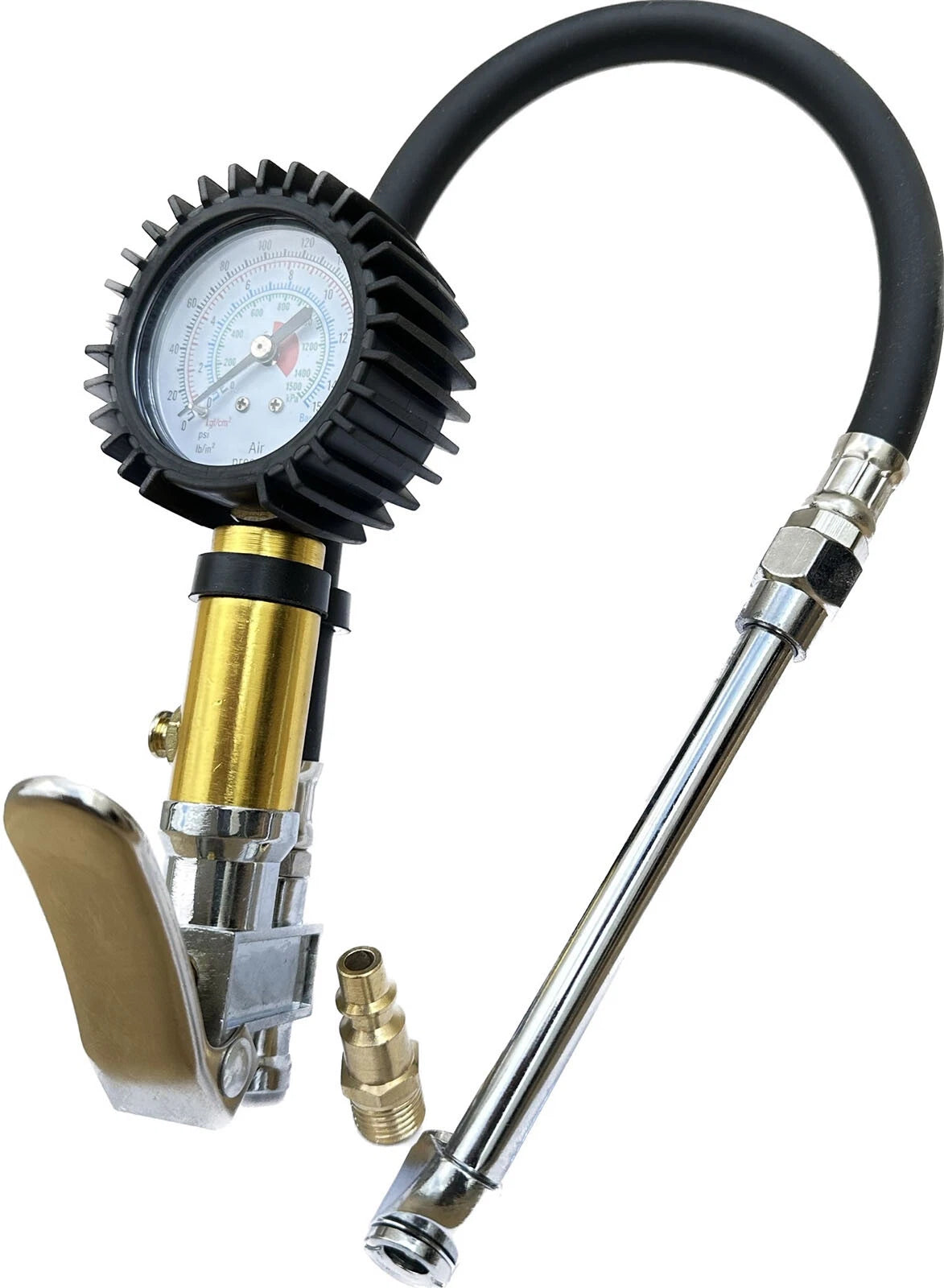 6 " Angle Dual Chuck Air Tire Inflator 220PSI W/dial Gauge Inflate