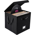 Vinyl Record Storage Box 13 Inch Linen Fabric Case Fits Up To 120