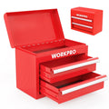 Workpro Mini Metal Tool Box W/2 Drawers And Top Storage Stainless
