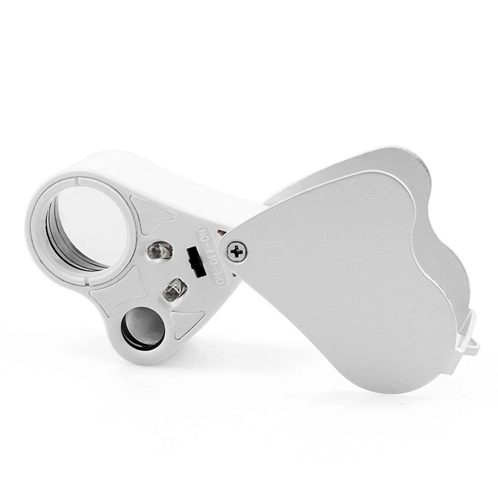 60x Dual Lens Magnifier Band Light Mini Stainless Steel Magnifying