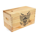 Sheffield Pine Craft Ammo Box W Usa Crest Design, Made In Usa