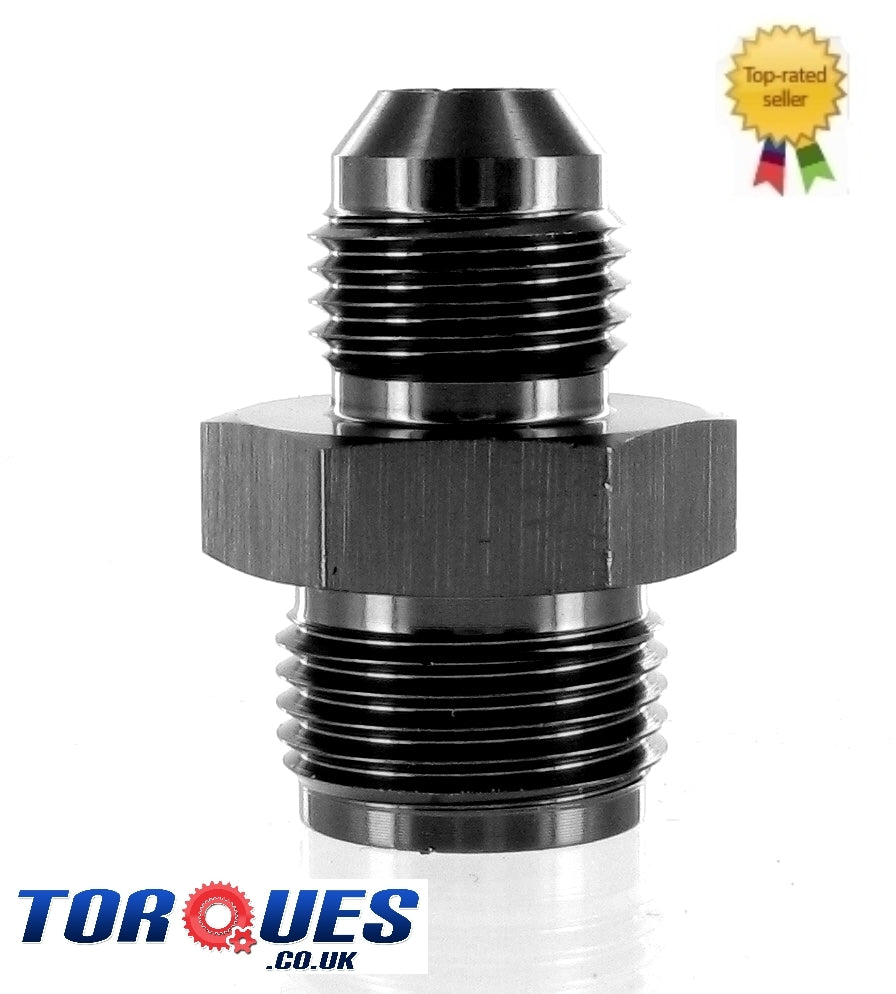 AN -6 (6AN) to 11/16" x 18 UNF Straight Adapter Black