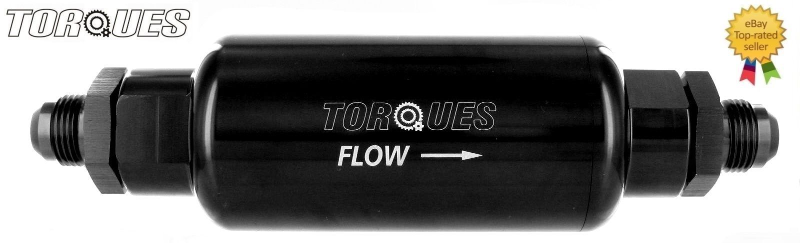 AN -8 (AN8 JIC -08) Black Anodised Billet Fuel Filter 30 Micron