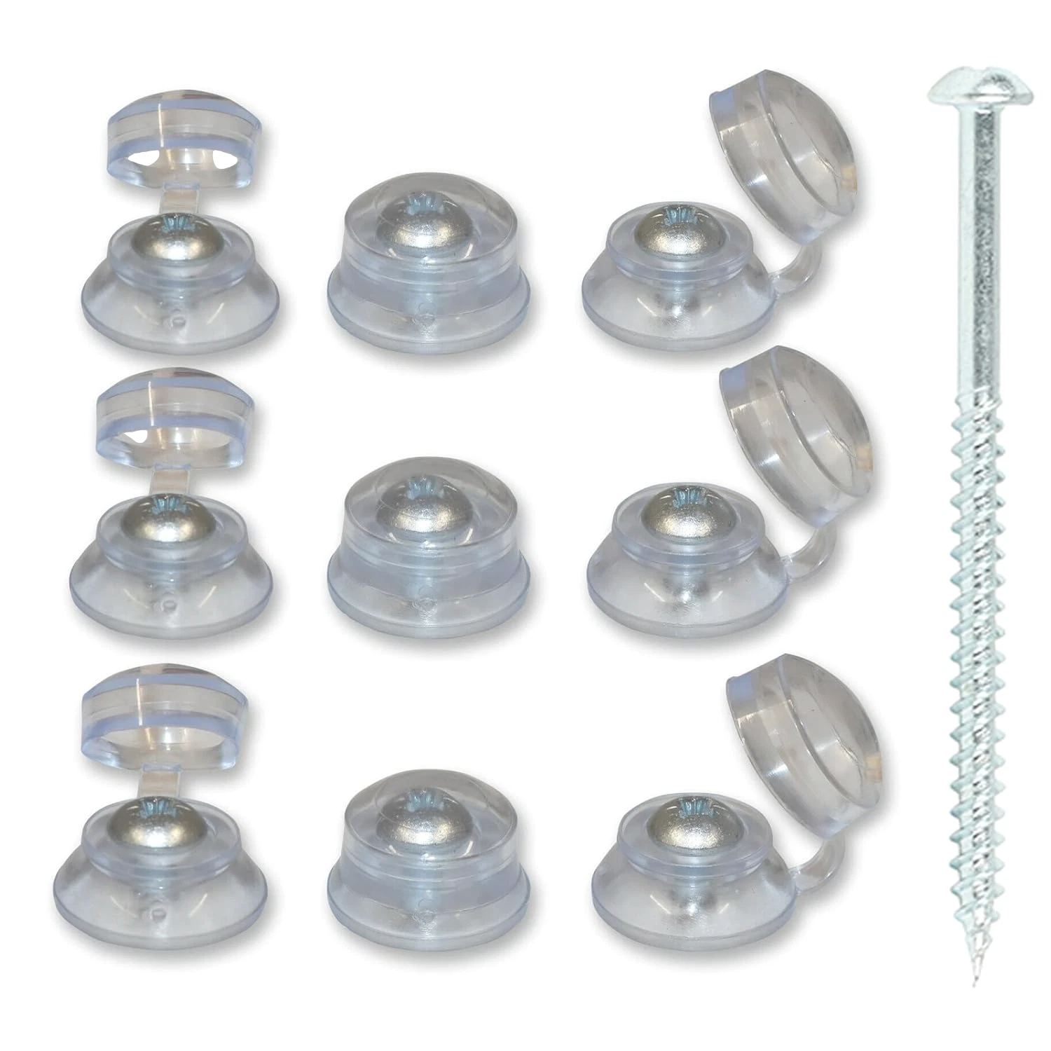 Clear Roofing Strap Caps & Screws 2" (50mm) | Built Supply Co