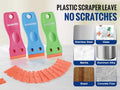 WORKPRO Plastic Razor Blade Scraper 3-Piece with 120 Pcs Plastic Razor Blades