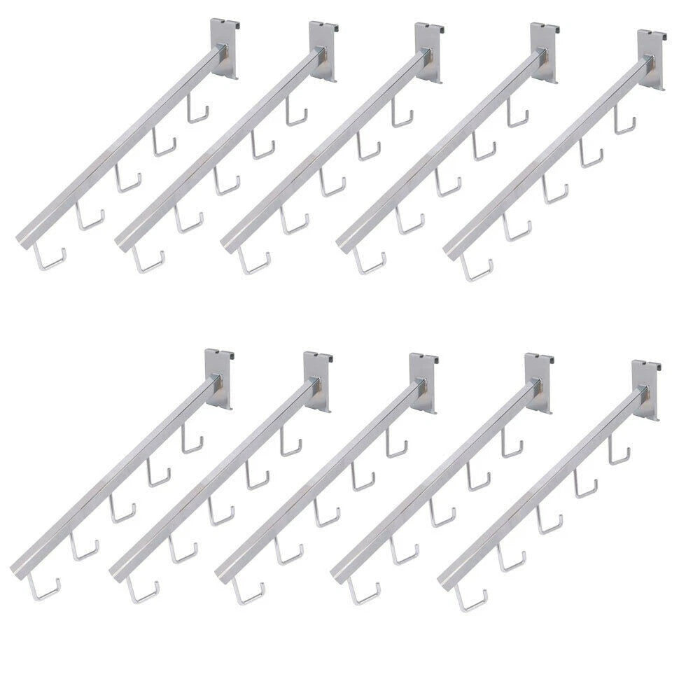 17.5" Chrome Gridwall 5j Hook Waterfall Pegboard Hook Hanger Retail