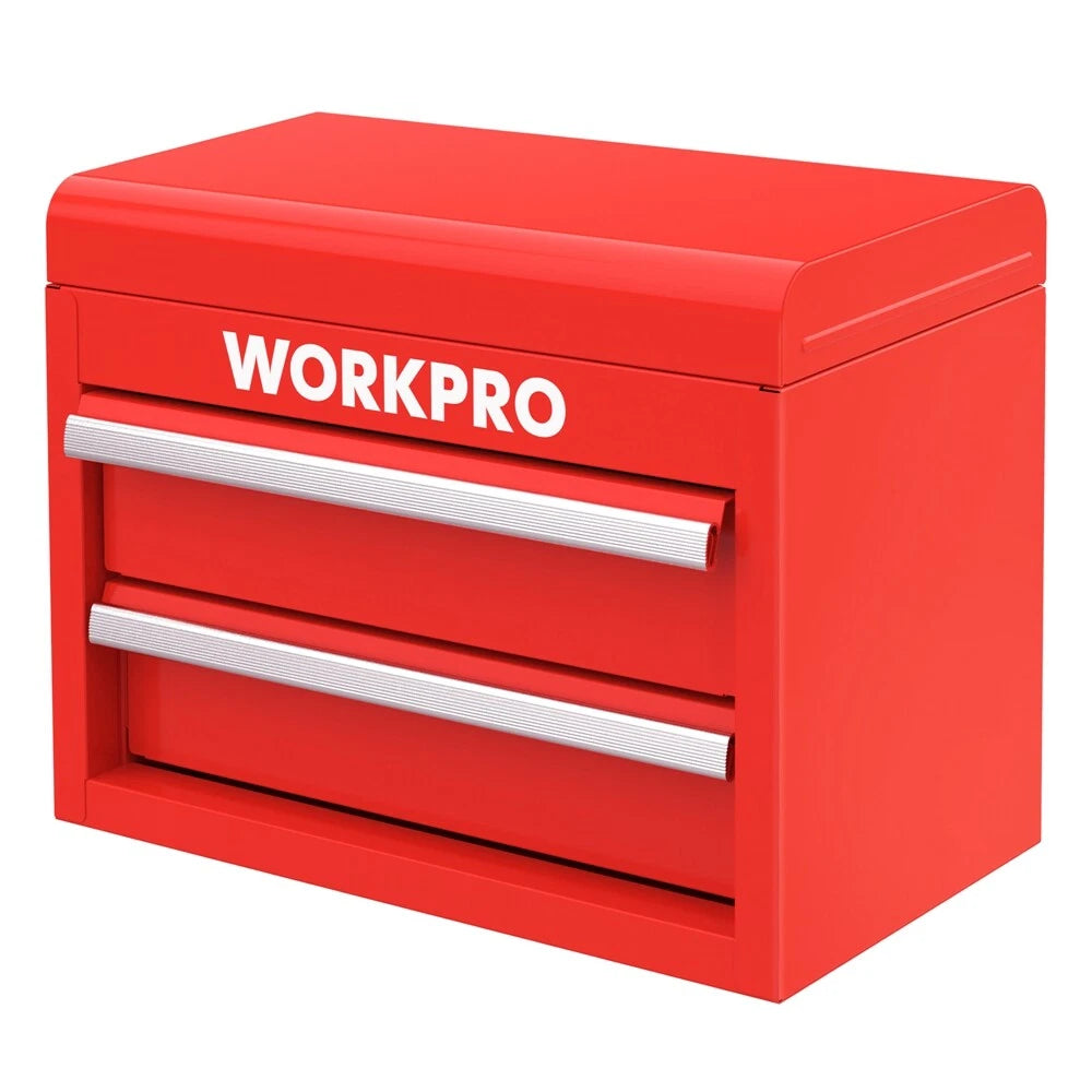 WORKPRO Metal Tool Box Top Storage Portable Tool Chest 2 Drawer Magnetic Locking