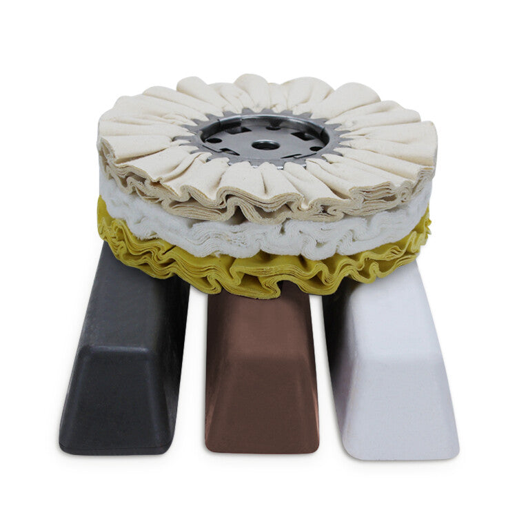 6 Piece Aluminum Buffing Kit: 8" Airway Buffing Wheels & XL Polishing
