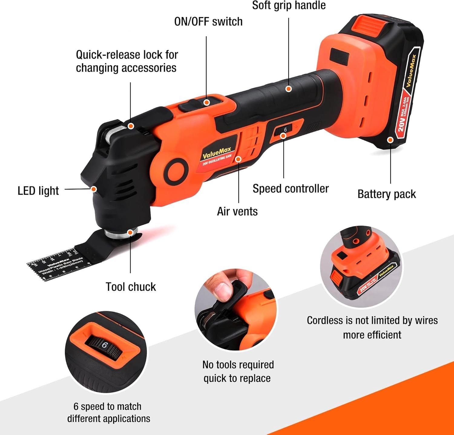 ValueMax 20V Cordless Oscillating Tool by ValueMax