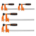 JORGENSEN 4PC 6"(2)&amp;12"(2) Medium Duty F-Clamp Steel Bar Clamps Set 600 Lbs Load