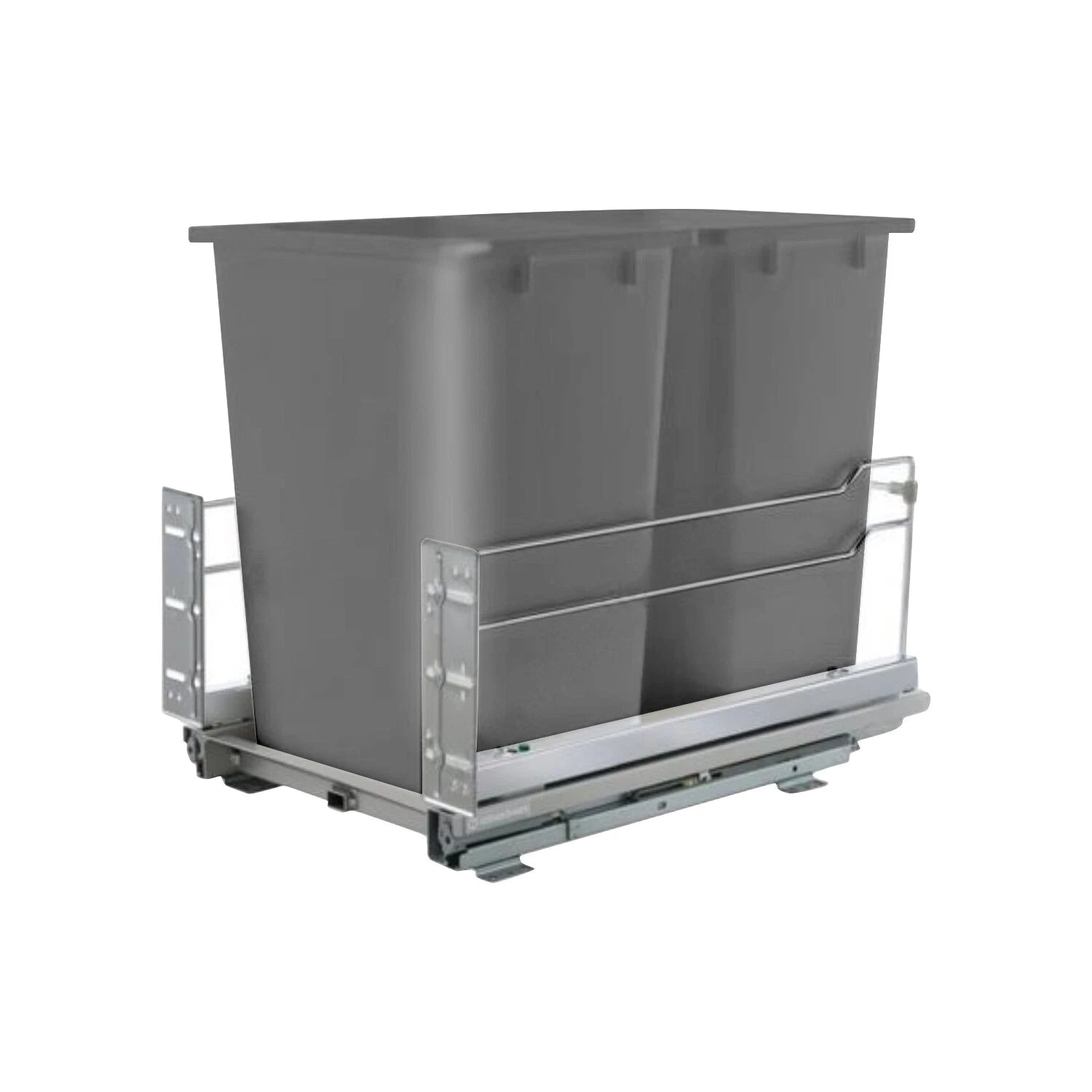 Rok Hardware Trash And Recycling Center With Gray Dual Waste Bins, 2x