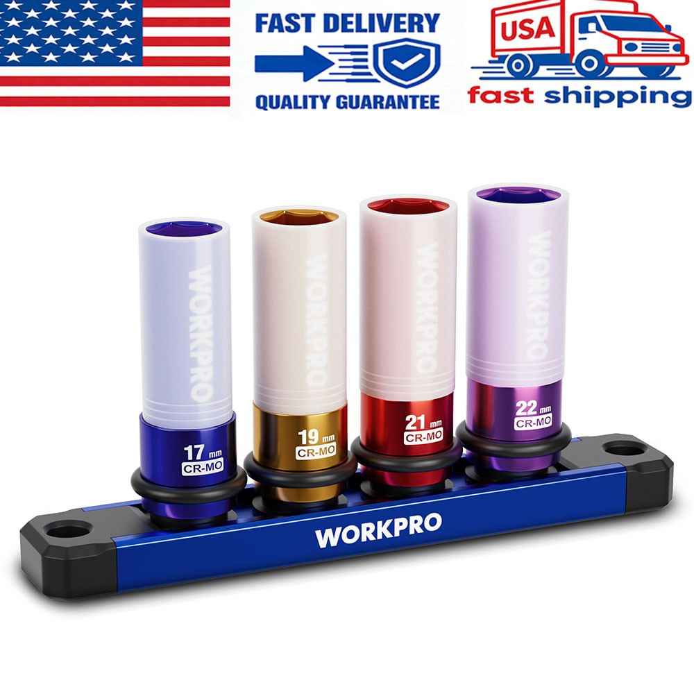 WORKPRO 4-Piece Lug Nut Impact Socket Set by WORKPRO